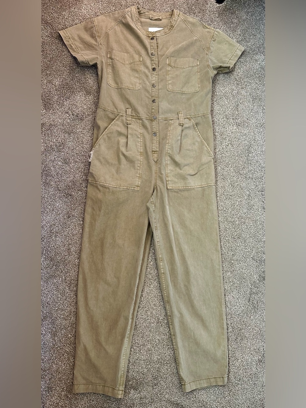 pistola Olive Utility Short-Sleeve Jumpsuit